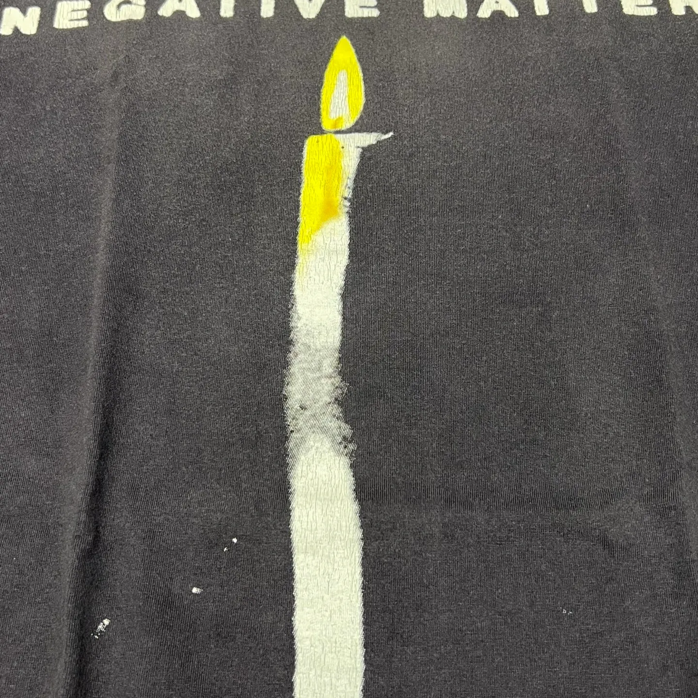 SAINT Mxxxxxx CANDLE SS TEE/BLK Slogan candle distressed TEE Little angel short sleeves on the back Washed in black S-XL Same as the original version Cylindrical side seam OE yarn fabric Garment dyeing Fade in heavy washes Fade with horse plaster on the bust Correct version matching Original version accessories Original level printing restoration